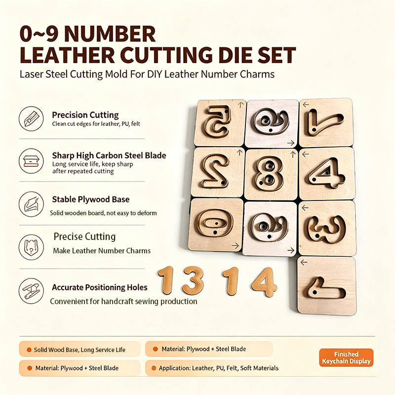 0-9 Digit Leather Keychain Cra - Monogram Keychain Leather ulasan dan harga