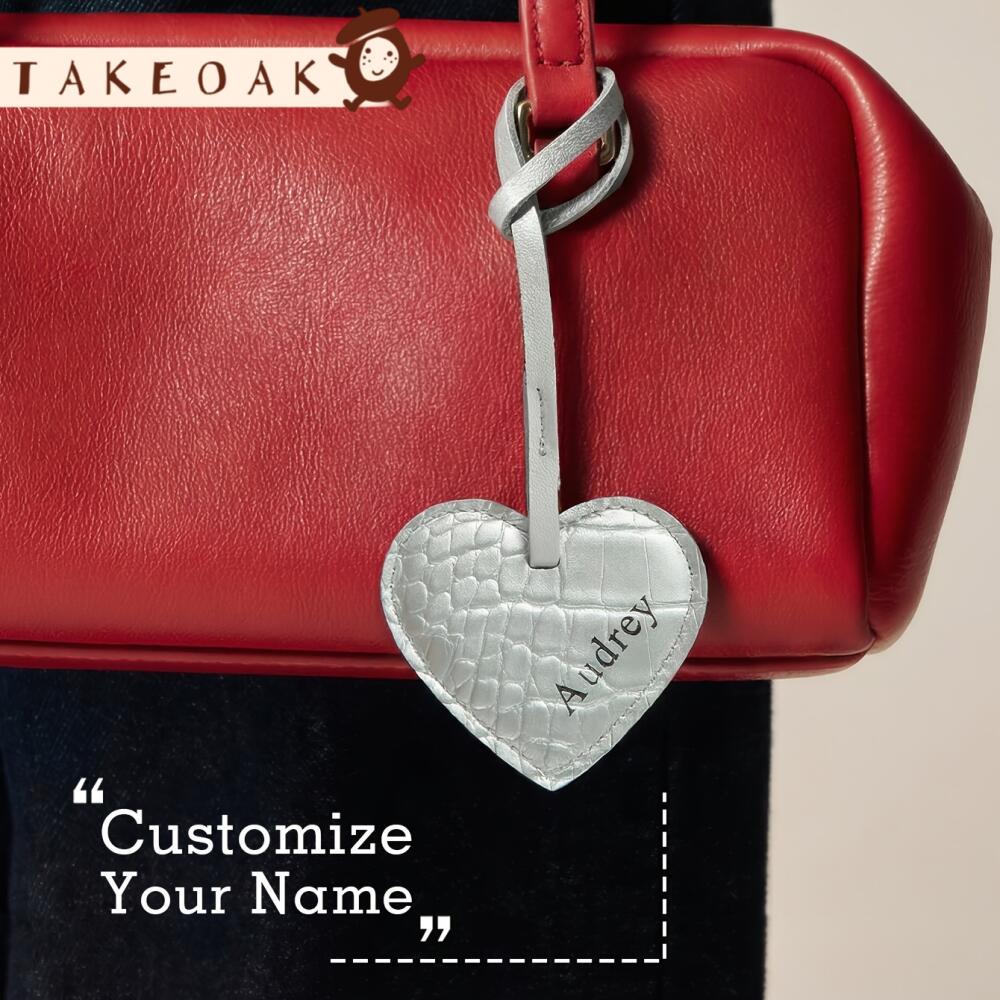 Personalized Heart Shape Faux  - Monogram Keychain Leather ulasan dan harga