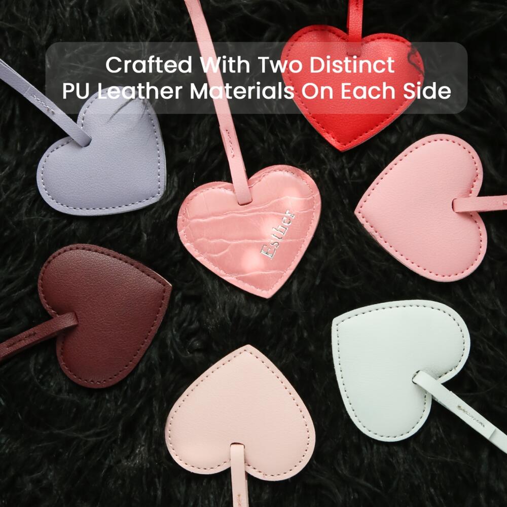 Personalized Heart Shape Faux  - Monogram Keychain Leather ulasan dan harga