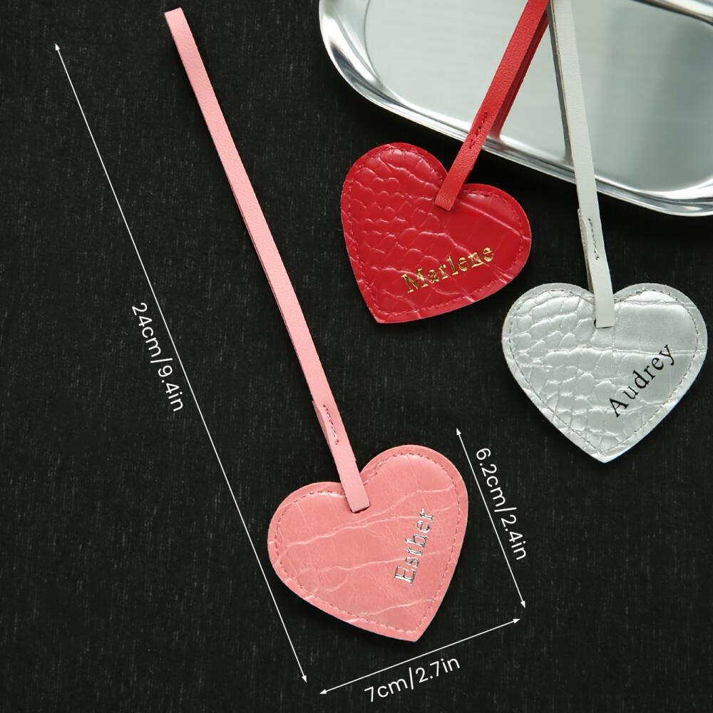 Personalized Heart Shape Faux  - Monogram Keychain Leather ulasan dan harga