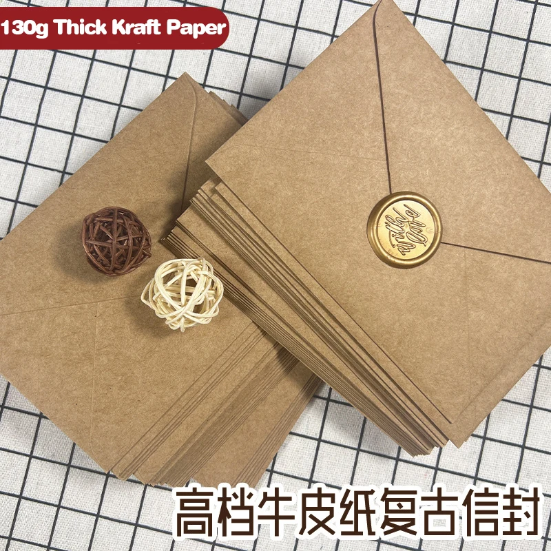 50pcs Kraft Brown Paper Envelo - Wax Seal Letter Kit ulasan dan harga