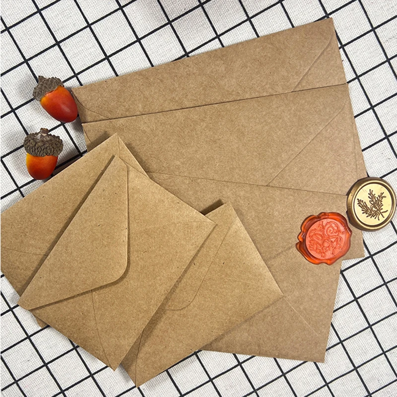 50pcs Kraft Brown Paper Envelo - Wax Seal Letter Kit ulasan dan harga